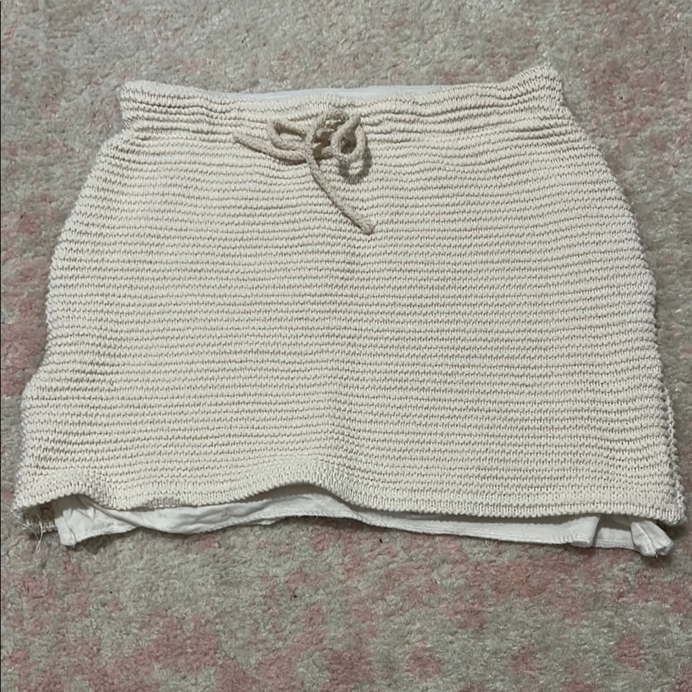 Knit mini skirt
